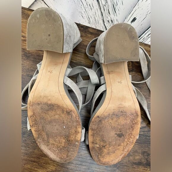 Sam Edelman Sheri Taupe Suede Ankle Wrap Sandals 7.5 - Picture 8 of 8